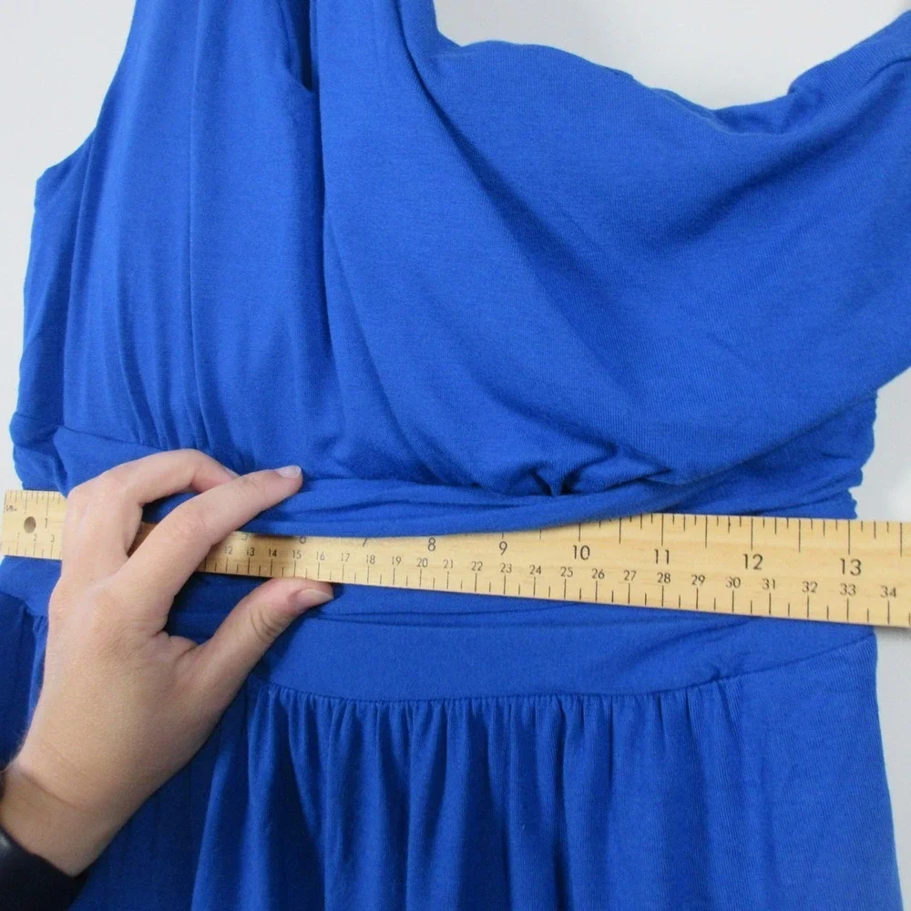 Lilly Pulitzer Helina One Shoulder Maxi Dress M Blue Rayon Blend Party Prom 426 - Picture 12 of 14